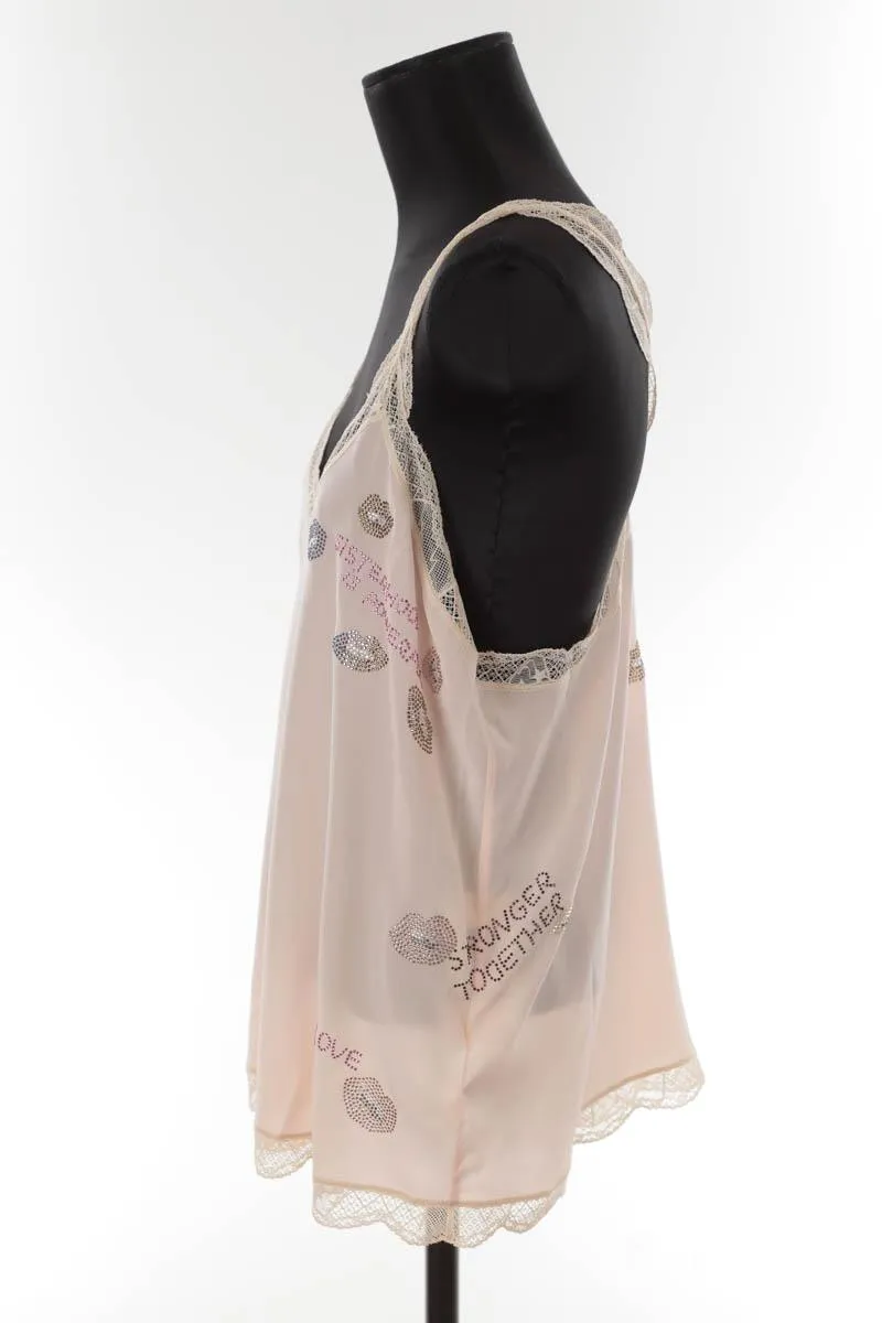 Camisole en soie Zadig & Voltaire rose. Matière principale soie. Taille 36.