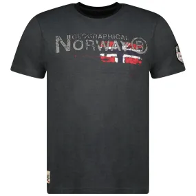 Geographical Norway Jisland Homme - T-shirt Manches Courtes Gris Fonce