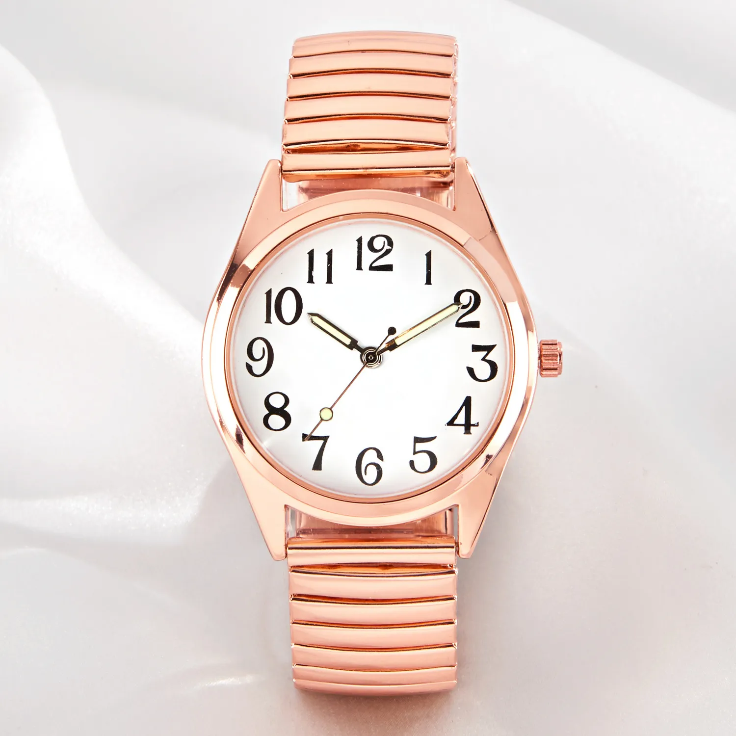 Montre-bracelet grand format, coloris or rose